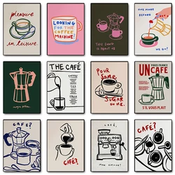 Cafe Mon Amour Coffee Maker Trendy Kitchen Poster Print Wall Art Pictures Canvas Painting Living Room Bedroom Home Decor Gift