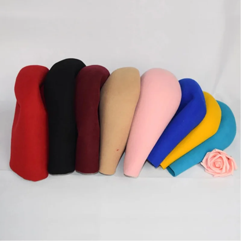 Man Woman 100% Wool Felt Cloche Bucket Hats Unisex solid color Cone Body Millinery Hat Body Base Fascinators Block Hood caps