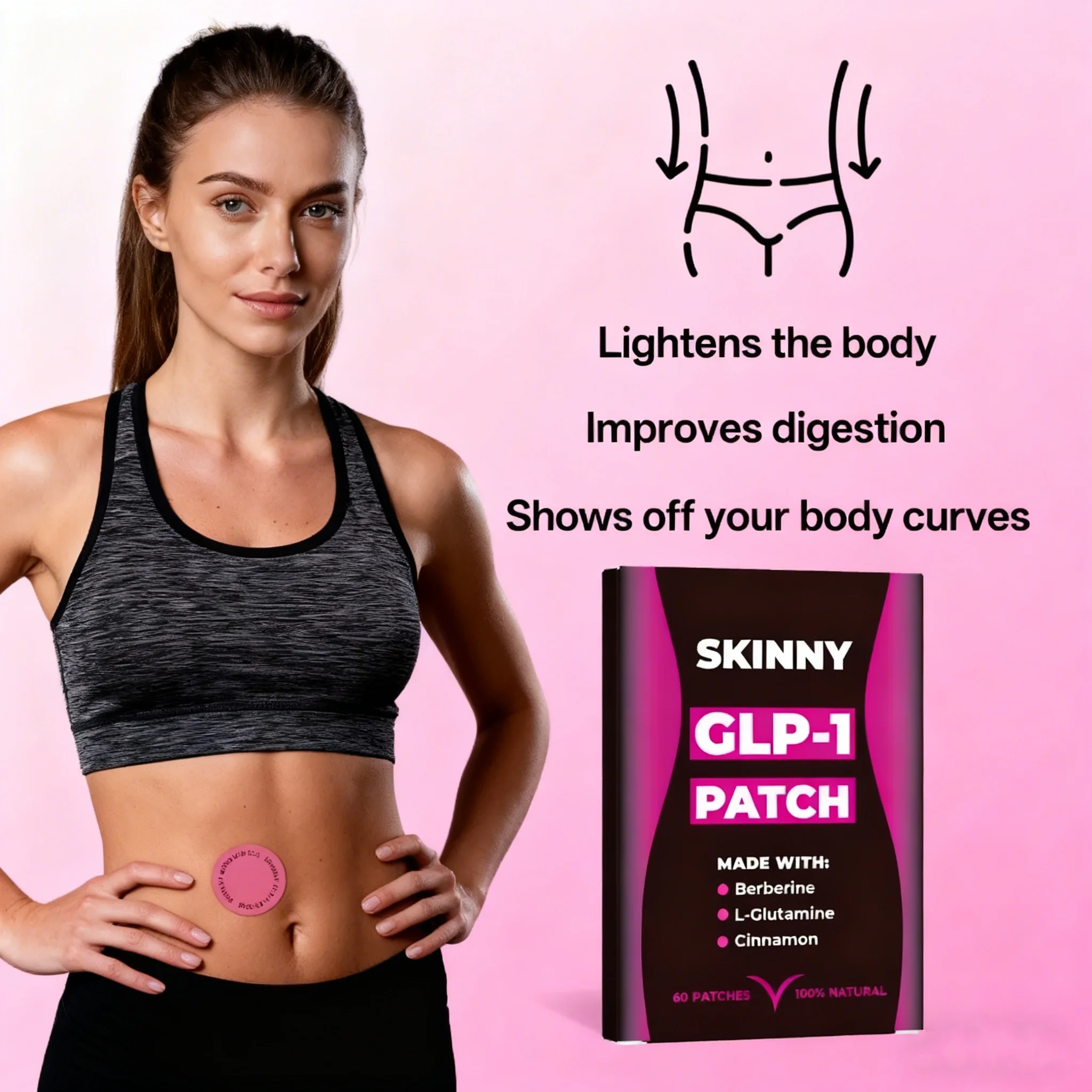 

GLP-1 Body Patch – 30 Patches, Plant-Derived Formula for Appetite Management & Metabolism Support