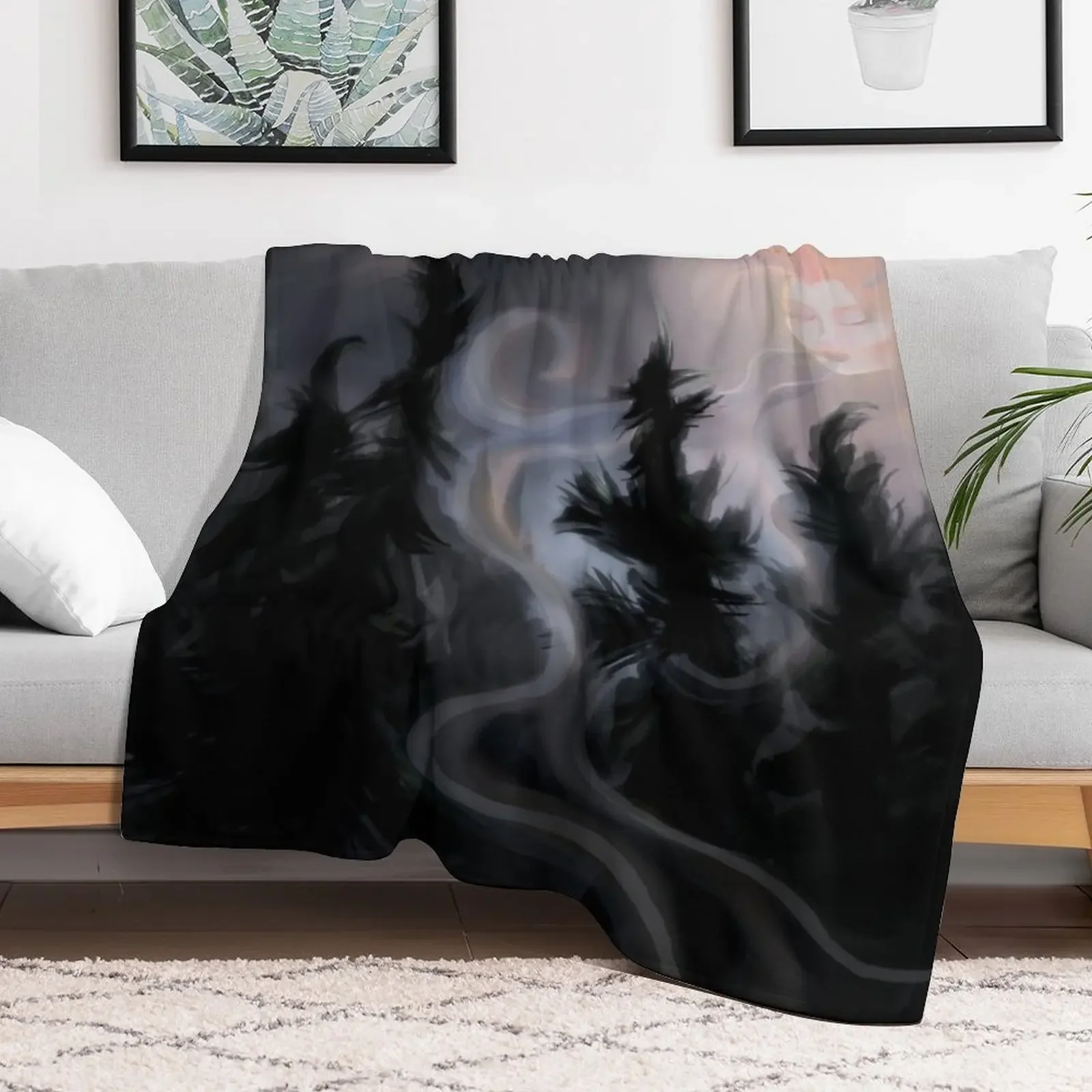 The Moon is Blazing Throw Blanket Multi Use Warm Blanket for Living Room Bedroom