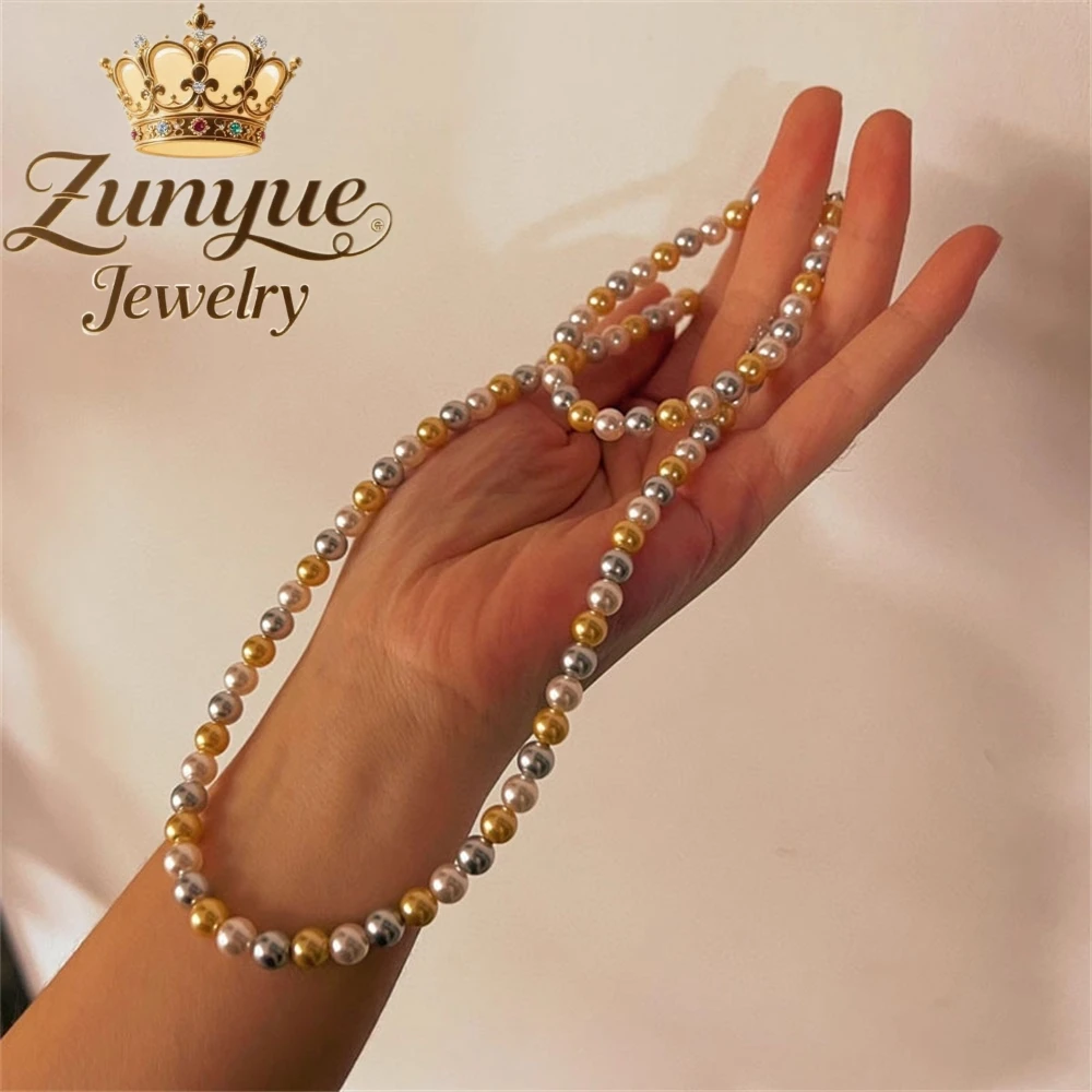 

S925 Silver Candy And Colorful Pearl Necklace, A Versatile And High-End Beaded Collarbone Chain Fashion Jewelry Exquisite Luxury