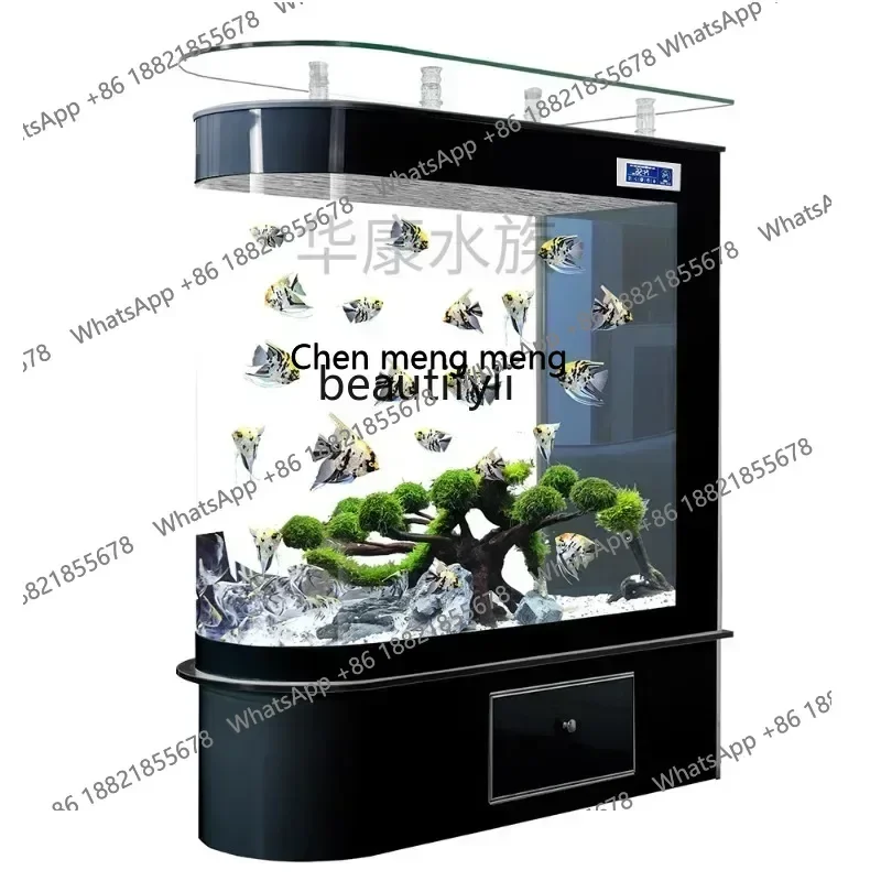 New arrive New Light Luxury Fish Tank Bullet Living Room Small Floor Household Large Subareas Screens Hallway Change Water