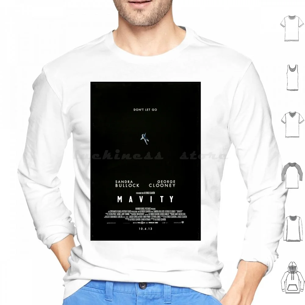 Mavity Movie Poster Hoodies Long Sleeve Mavity Gravity Movie Sandra Bullock George Clooney Dr Who Parody Newton