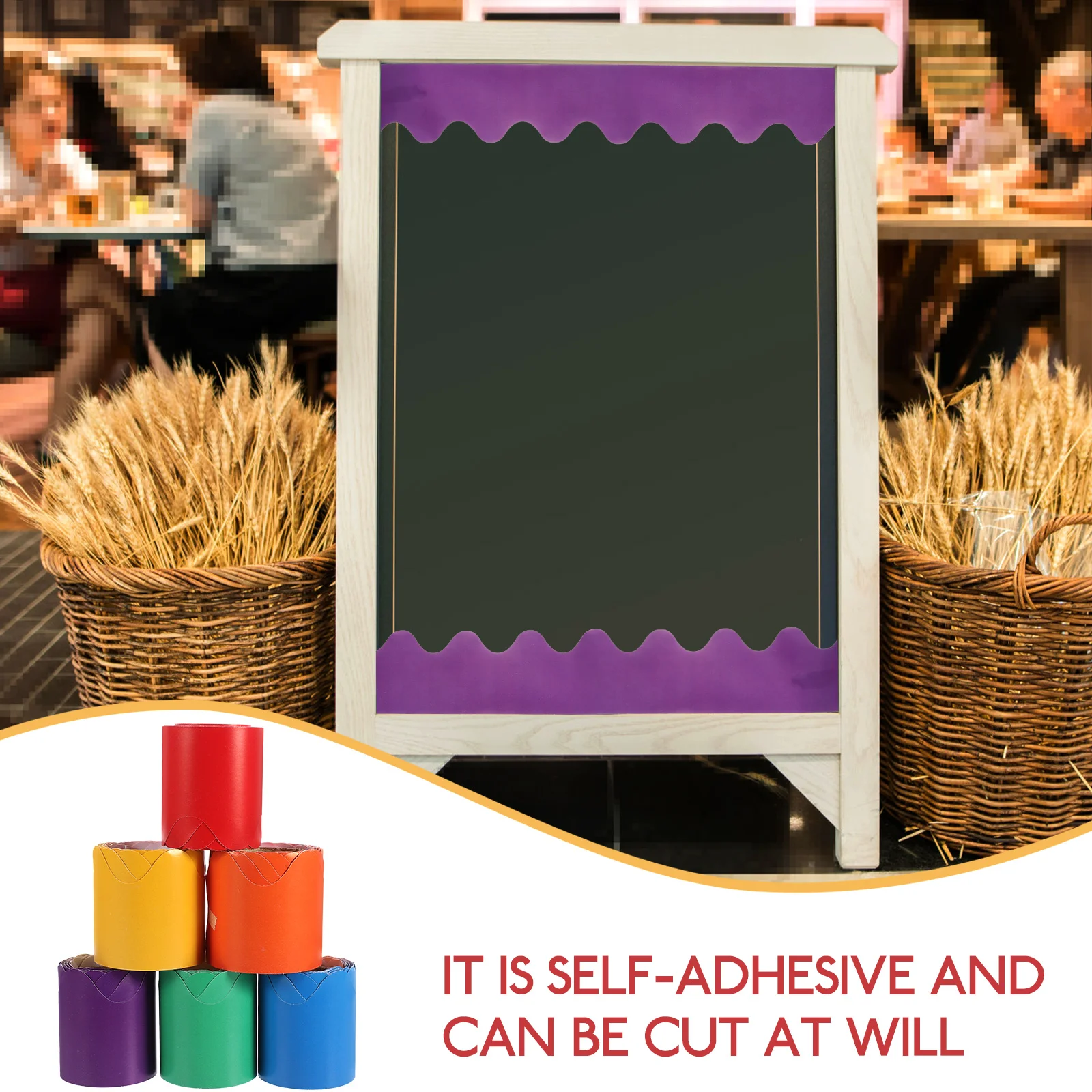 

6 Rolls Sticker Wavy Stickers Borders Classroom Bulletin Copper Plate Board Decorative