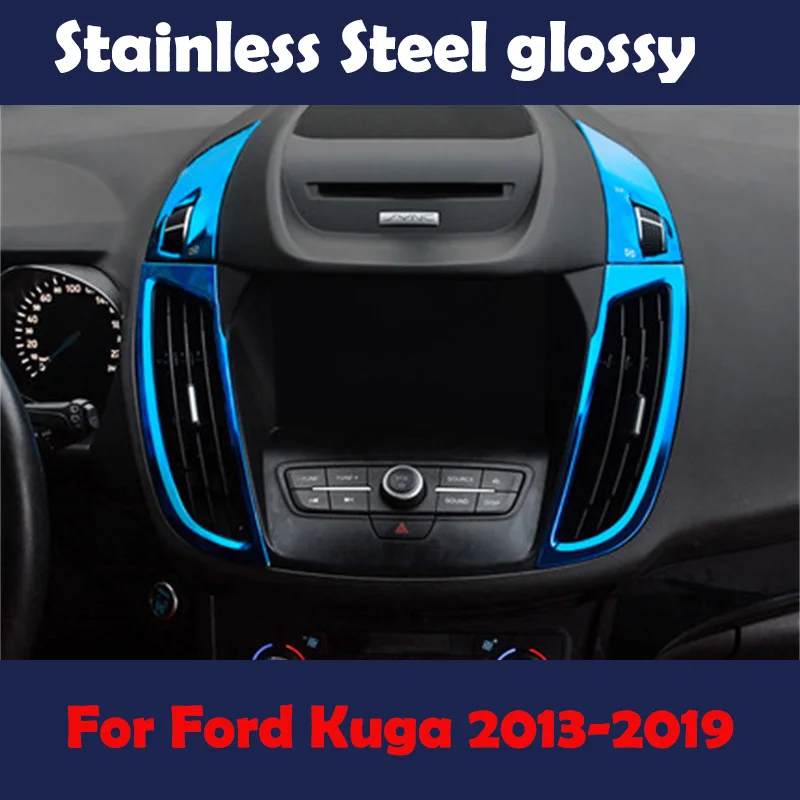 For Ford ESCAPE KUGA 2013-2019 C-MAX Car accessories Interior Door Armrest Handle Air Vent Steering Wheel Decorative Sticker