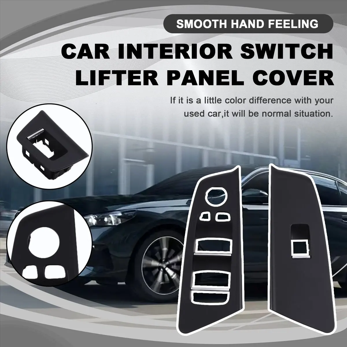 Super Sale Car Interior Door Window Switch Cover for BMW 5 Series M5 G30 G31 G38 F90 2017-2020 525 528 530 540 RHD Black