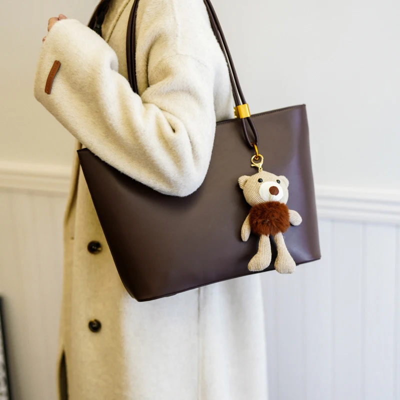 سعة كبيرة خمر الحد الأدنى حقيبة حمل نسائية بولي الملمس الملمس تنوعا حقيبة كتف واحدة للنزهات والتنقل #2