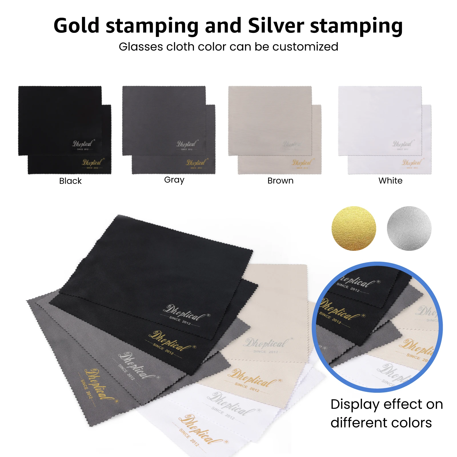 (1000 Pcs) Custom Logo Microfiber Cloth Lens CLeaning Cloth 15cm*18Cm Screen Embossed Printing