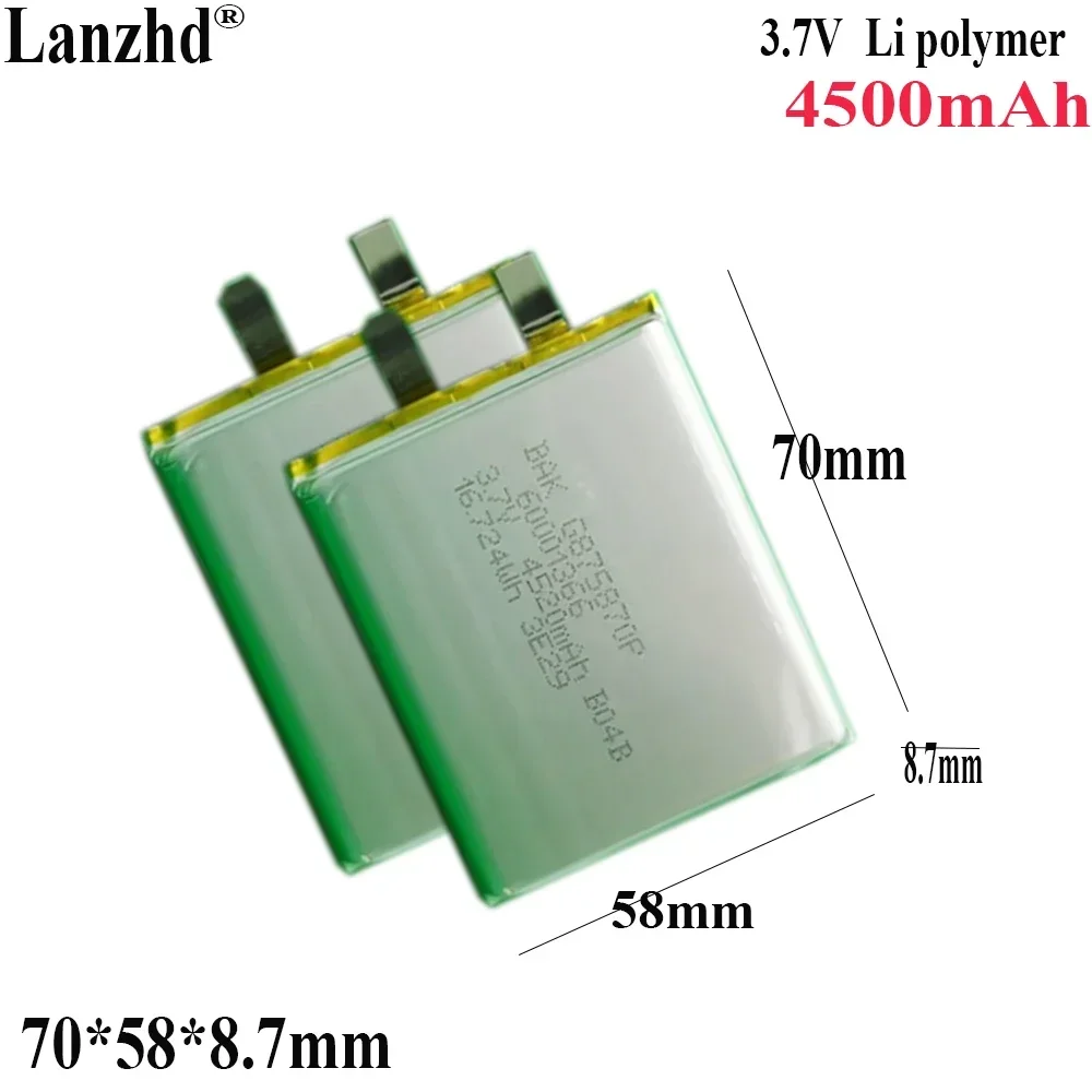 

3.8V Li Polymer Batteries 4500mAh Soft package battery For Children's video teaching machine tablet GPS 875870 70*58*8.7mm