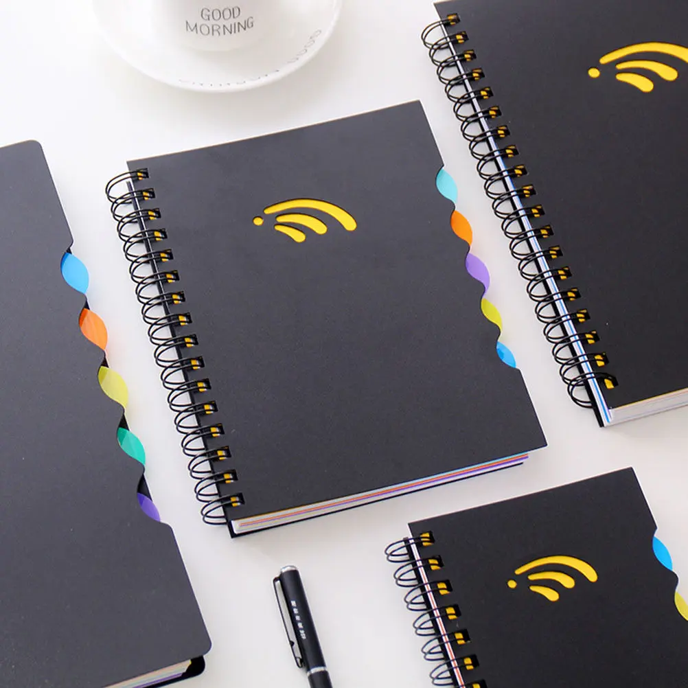 A4 Coil Notebook with Thick Colored Pages Retro Aesthetic Journal for Daily Memo Sketch Diary Writing Idea List
