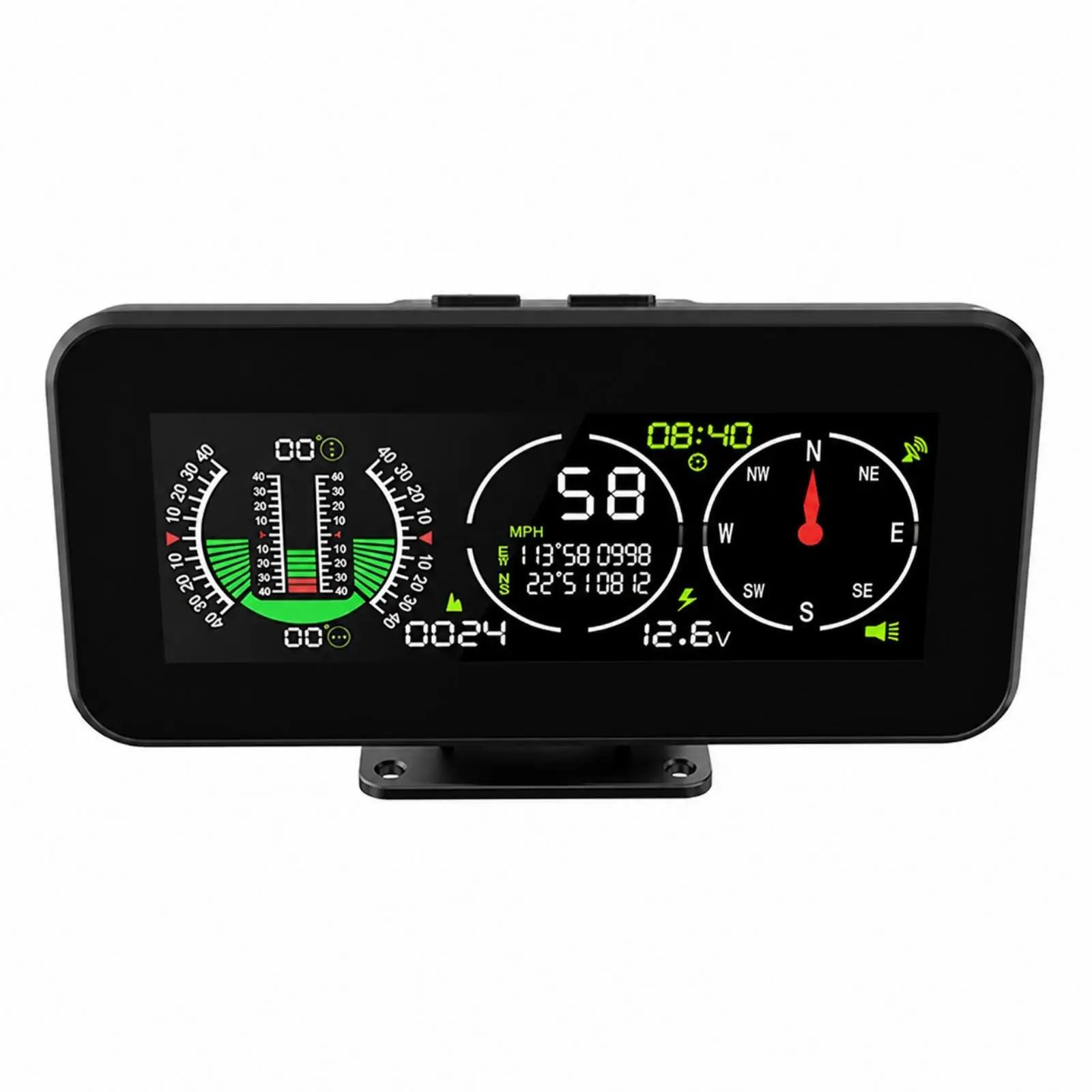 Car HUD GPS Display for Auto with Speed Altitude and Geographic Coordinate for Safe Driving