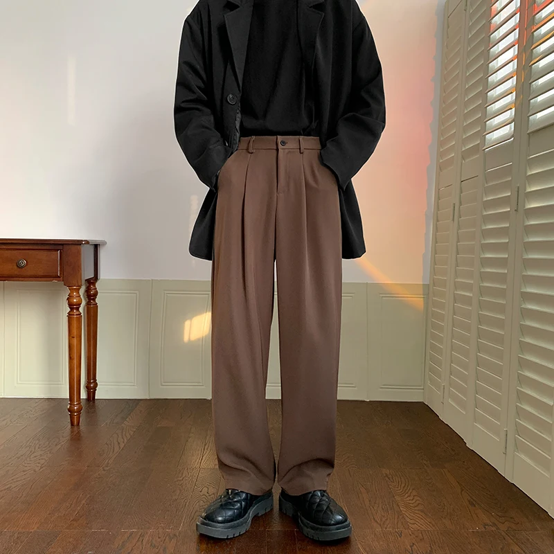 

Красивые новые осенние прямые мужские костюмные брюки, облегающие мужские уличные корейские повседневные брюки, уличная одежда, спортивные штаны унисекс M-5XL