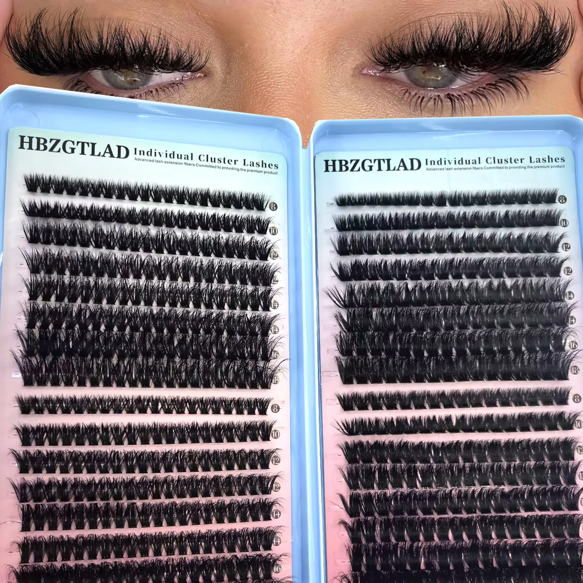 HBZGTLAD 30D-100D Mix Fluffy Thick Eyelash Clusters Wispy Individual Lashes Eyelash Extensions False Eyelashes