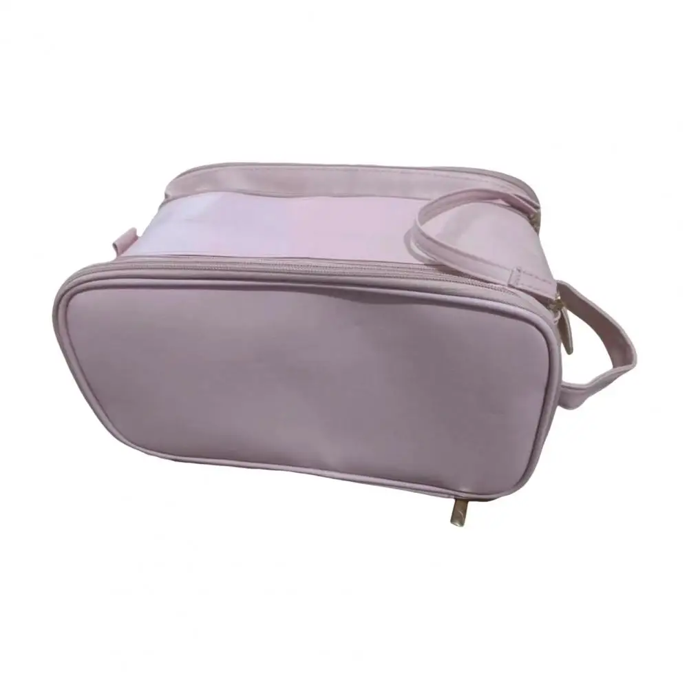 Wipeable Lining Cosmetic Pouch Elegant Faux Leather Cosmetic Storage Bag with Waterproof Zipper Closure Firm for Business