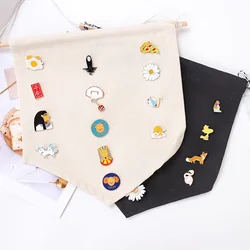 DIY Blank Canvas Banner Flags Wall Display Banners Enamel Pin Banners Collection Lapel Badge Storage Canvas Wall Hanging