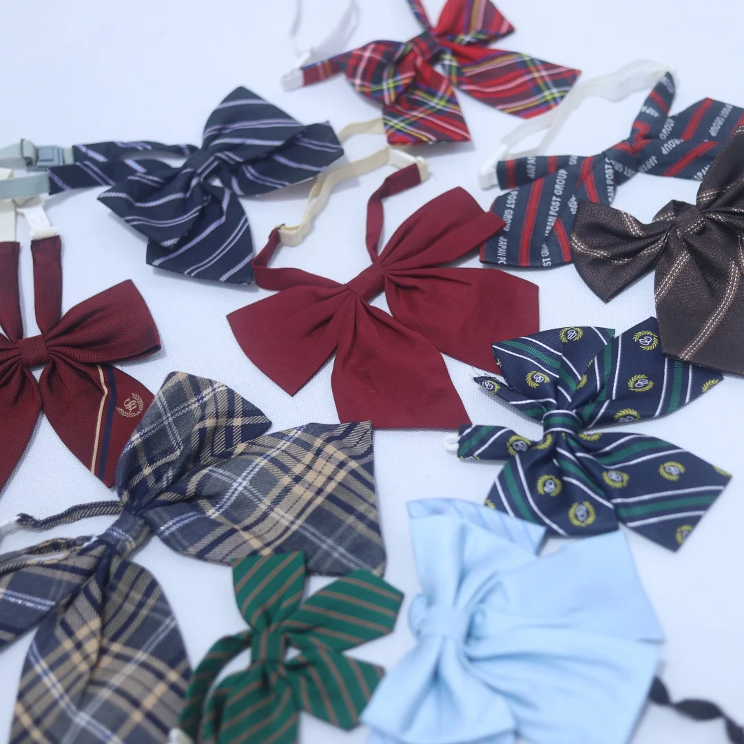 

Japanese Style Plaid Knot Necktie for Female Students School Uniforms Short Sleeve Short Skirt Straight Leg Pants