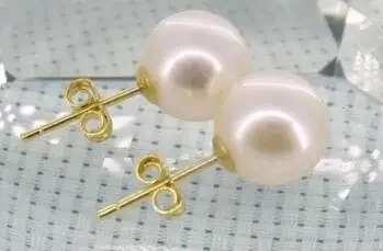 Wholesale price WHITE 10-10.5MM AAA++ GRADE AKOYA PEARL STUD EARRINGS