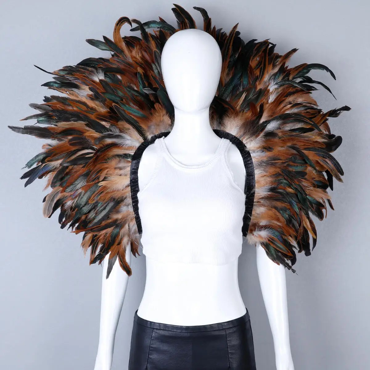 Luxe veren sjaal cosplay ontwerper punk Halloween carnaval gemaskerde bal feestaccessoire elegante kleding voor feestelijke gelegenheden