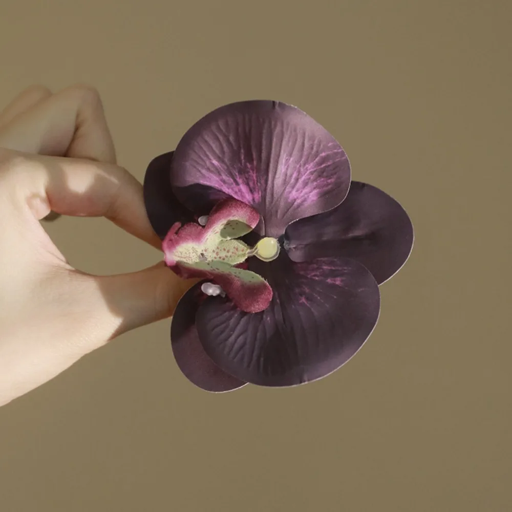 

Заколка-краб Bohemia для волос с цветком, заколка-краб для хвоста, заколка-бабочка с орхидеей, заколка-краб для волос, большой зажим-краб для девочек