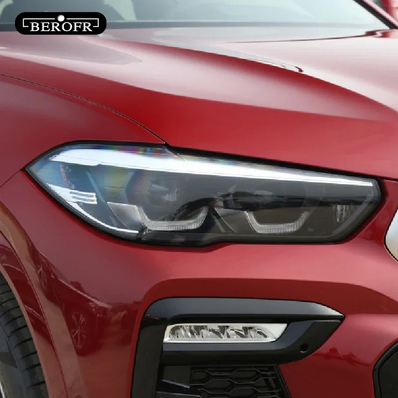 لسيارات BMW X6 G06 2020-on مصباح السيارة الأمامي تينت الدخان الأسود طبقة رقيقة واقية الفينيل حماية شفافة ملصق من البولي يوريثان الملحقات