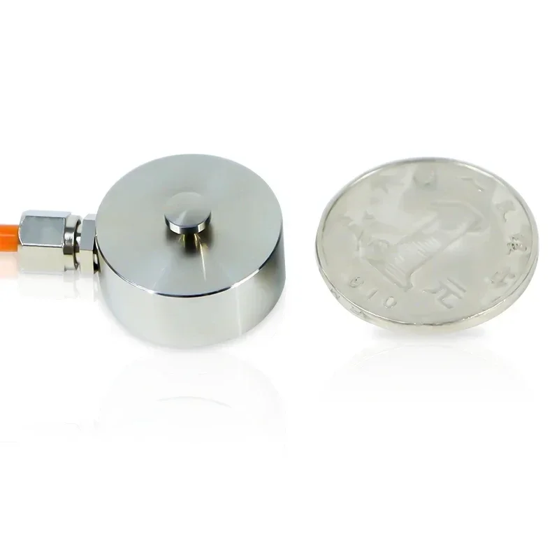 Miniature Sensor: 10mm Button Load Cell for Tactile Robot Compression Test, High-Precision Force Sensor 1-10T