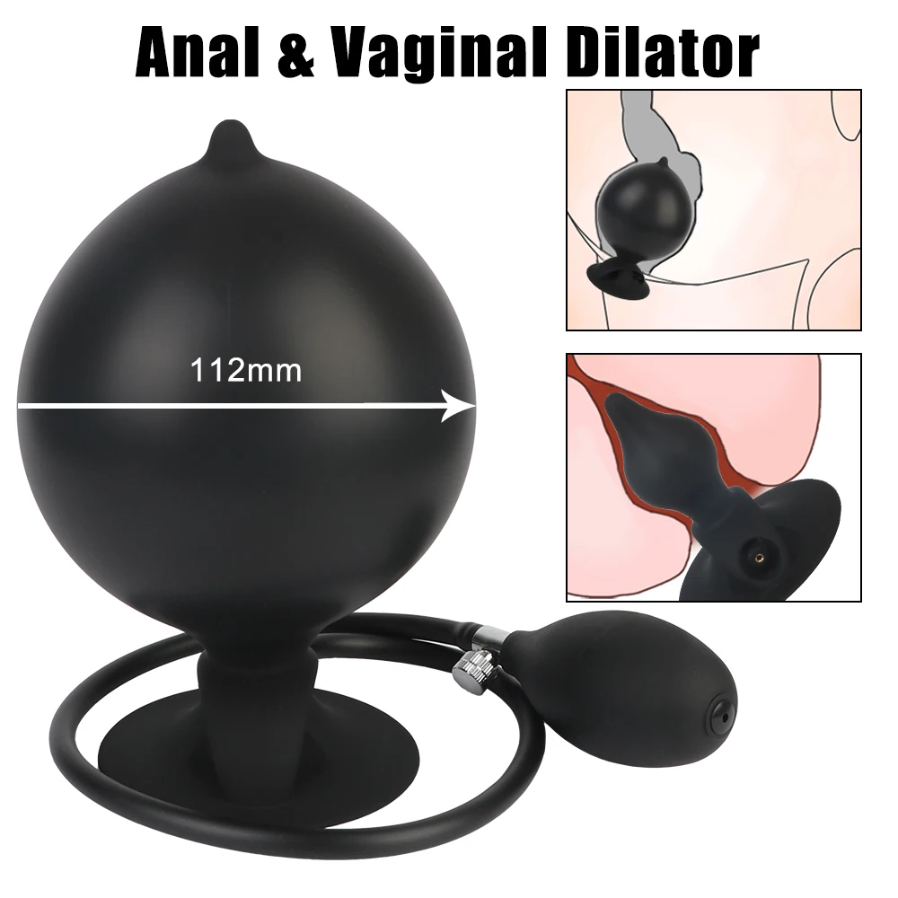 41-112mm Inflatable Anal Plug For Women Vaginal Expander Men Butt Anus Dilator Strong Suction Sex Toys Adults Female Masturbator