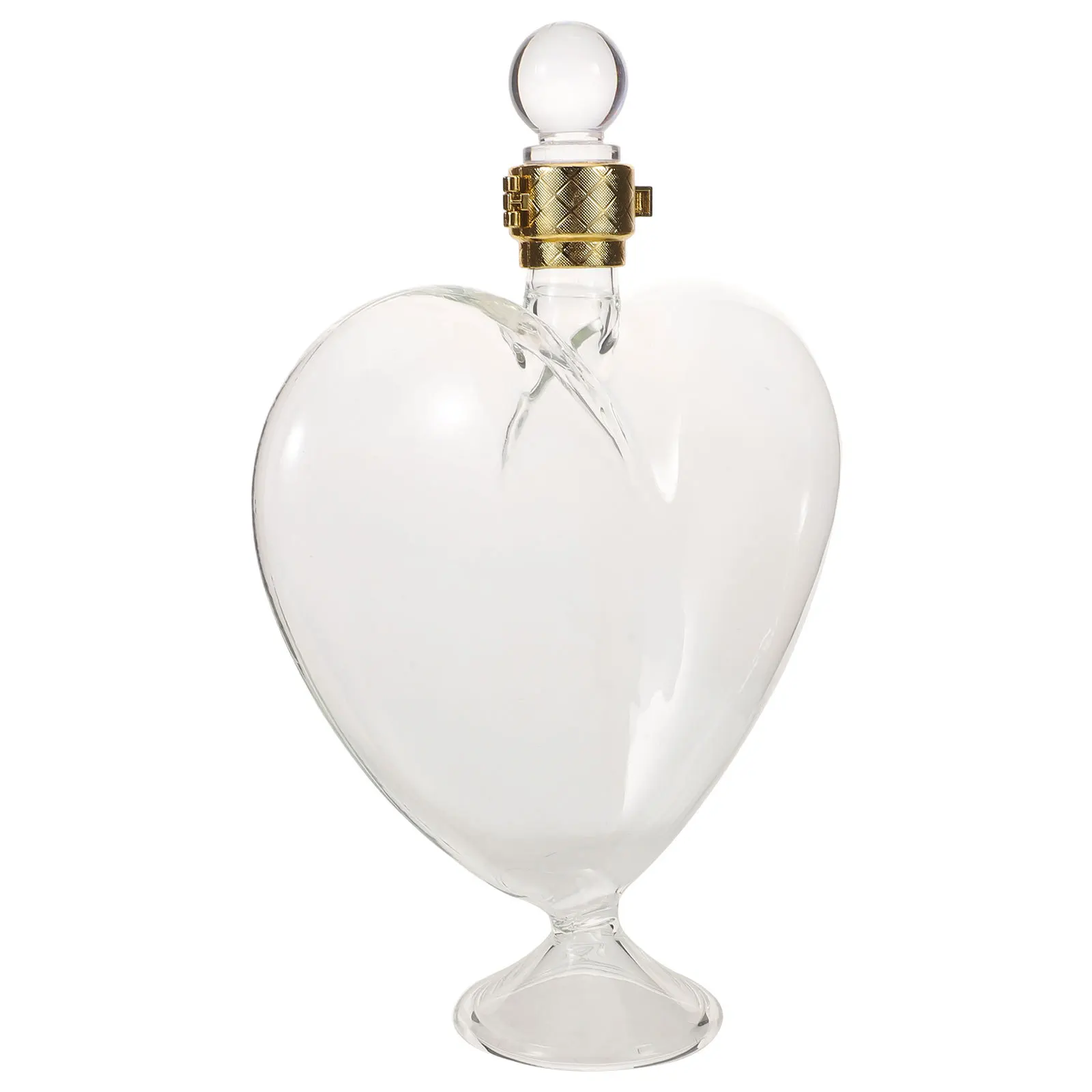 

Heart-Shaped Glass Decanter 500Ml Handmade Airtight Wine Bottle Romantic Barware Accessories for Whiskey Brandy Vodka Bourbon