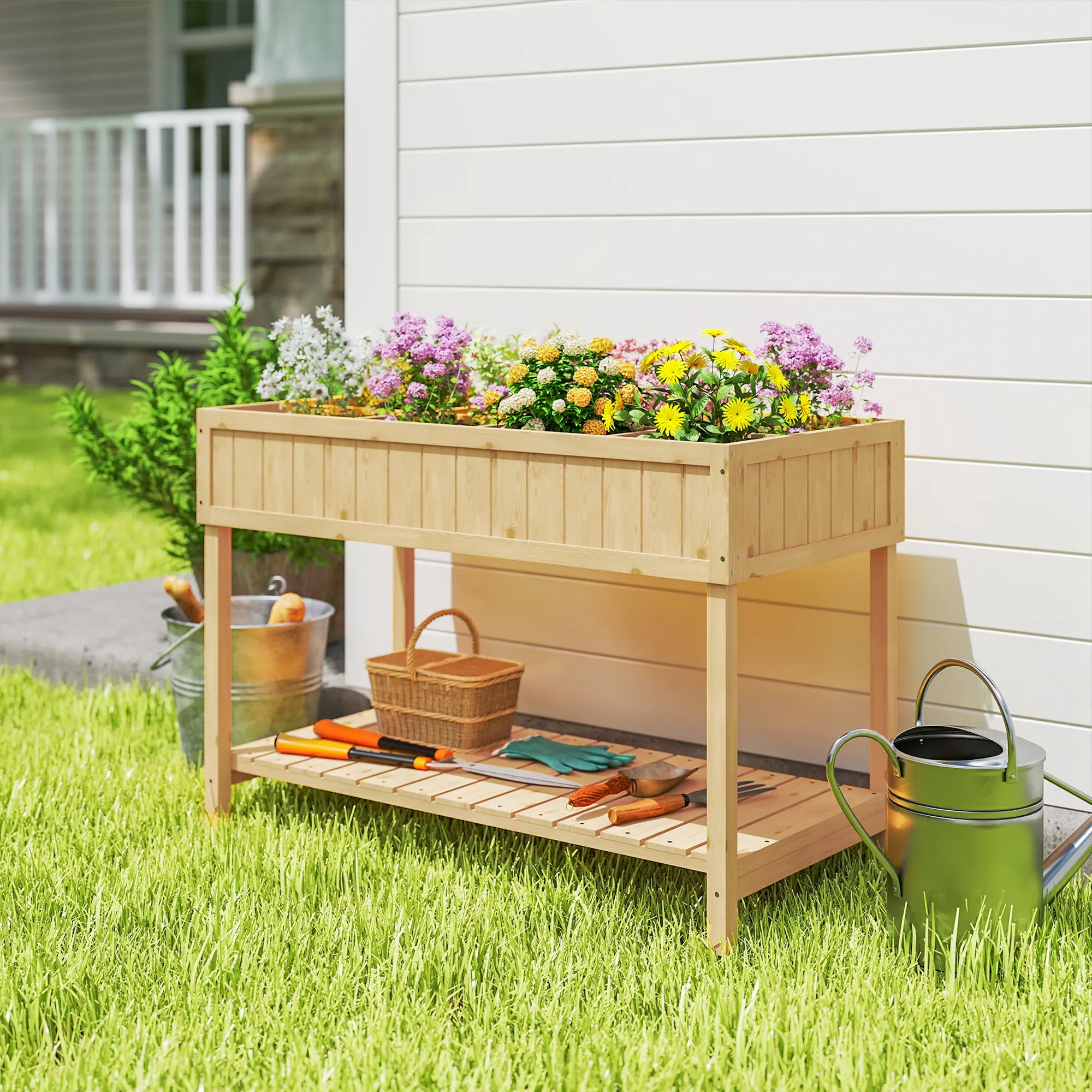 Garden Storage Box - Support de plantes de jardin naturel