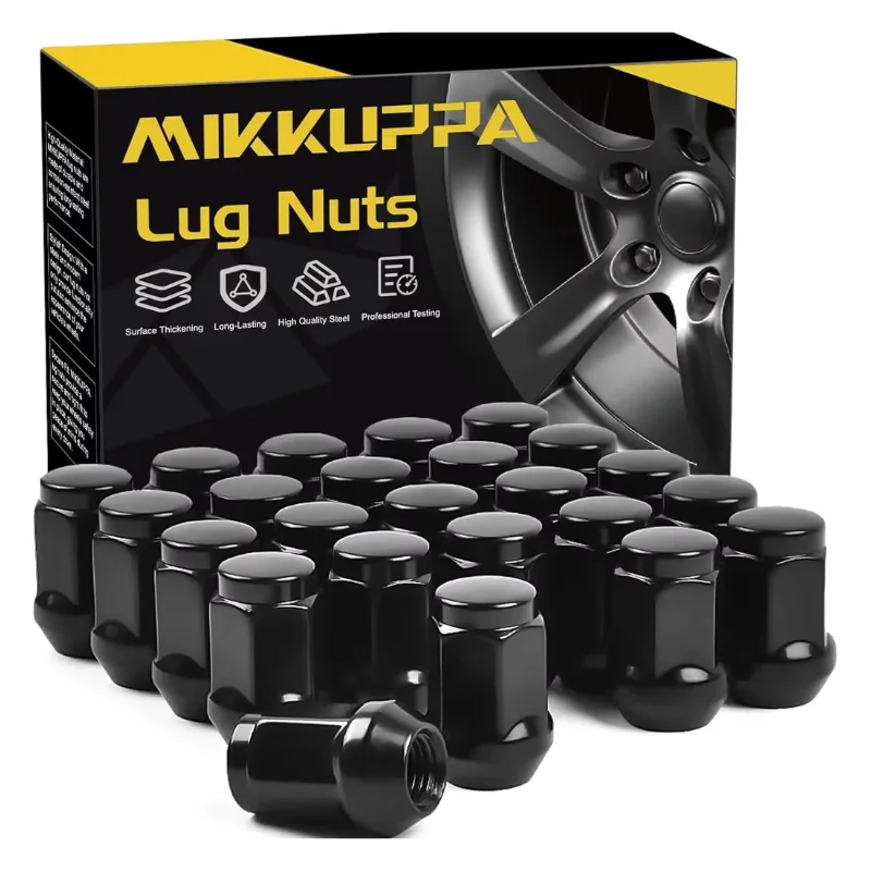

MIKKUPPA 24PCS M12x1.5 Steel Lug Nuts Black Closed End Anti-Rust Wheel Accessories Lug Nut Kit Universal Fit for Car Truck SUV