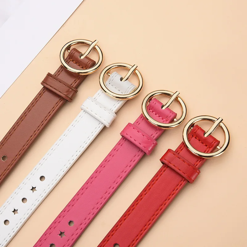 Children's Minimalist Round Buckle Belt, Everyday Use
