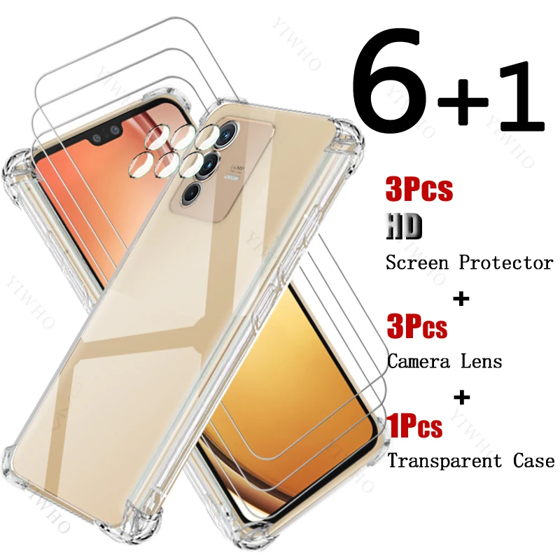 Full Cover Gehard Glas Screen Protectors Voor Vivo V23 5G Zachte Siliconen Schokbestendige Case Veiligheidscamera Lens Voor Vivo V 23 Hd