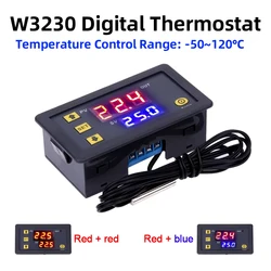 W3230 Digital Thermostat DC12V/24V AC110-220V Mini Temperature Controller Heat/Cooling Control Thermoregulator With 1M Sensor