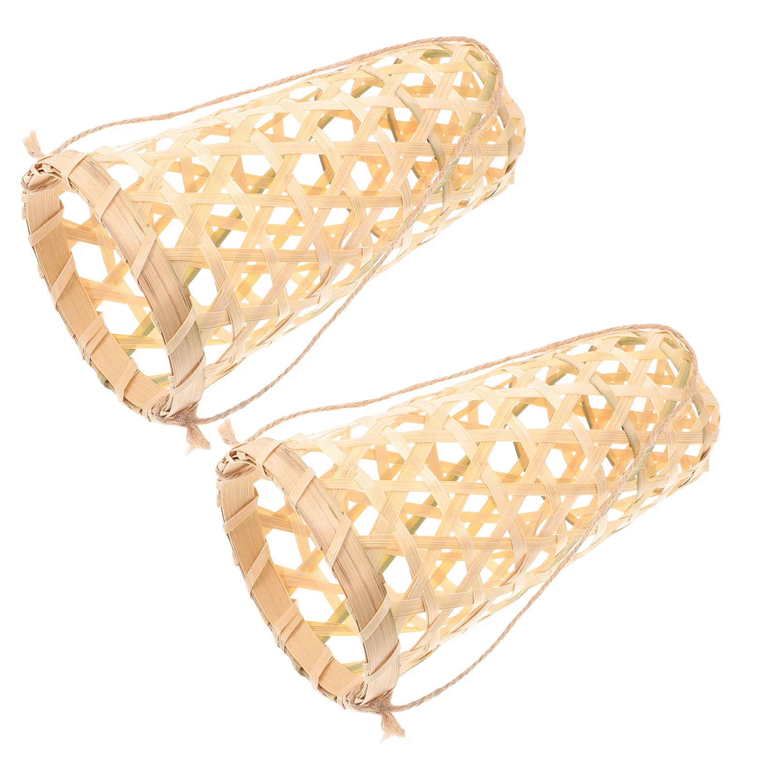 

2pcs Wall Mounted Bamboo Flower Baskets Hanging Planter Decor Box Farmhouse Plant Pot Woven Basket Wall Planter Home