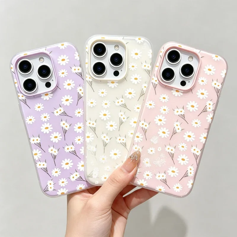Daisy Flowers 2-in-1 Multistep TPU Phone Case For Samsung Galaxy A05 A05S A04 A04E A32 A12 A53 A33 A13 A34 A24 A23 INS Cover