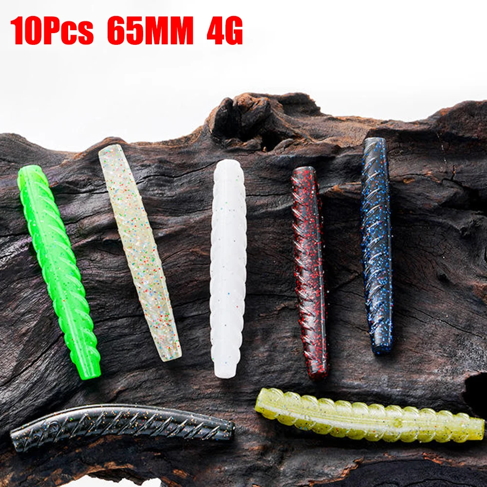 

10Pcs Soft Salt Stickbait Worm Slow Sinking 65mm Ned Rig Stickworm Fishing Lure With Salt For Largemouth,Smallmouth pesca