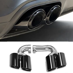 Silenciador Quad Exhaust Tip para Porsche Cayenne, Gasolina Híbrida, 2018, 2019, 2020, 2021, 2022, Sistema de Escape Tailpipe, Pontas do Bico