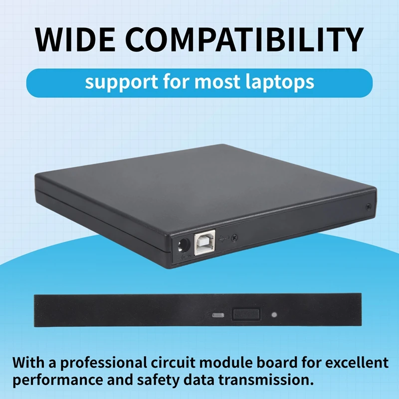 

Внешний корпус для DVD-дисков 12,7 мм, USB 2.0, внешний корпус для DVD/CD-ROM для ноутбуков и настольных ПК, оптический дисковод SATA-SATA