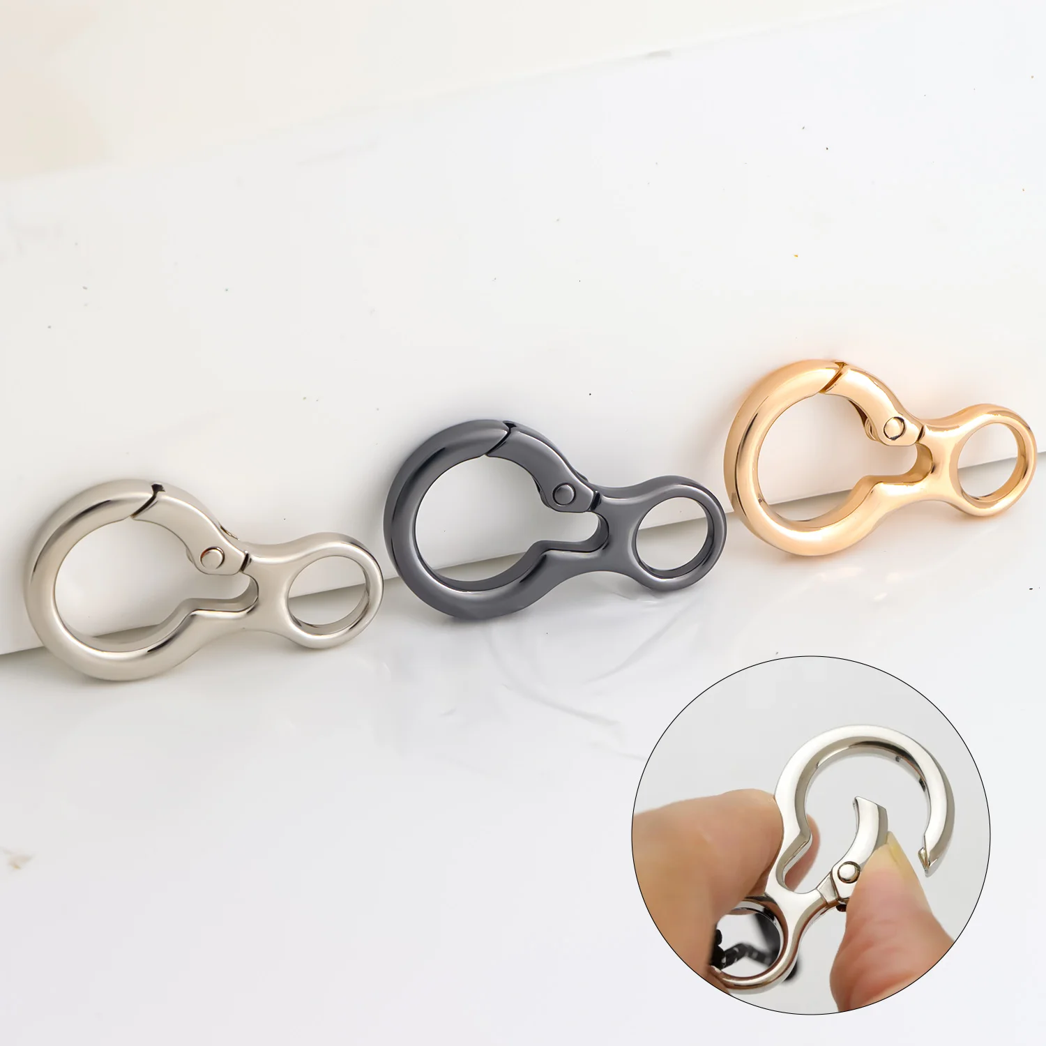 5 Stück runde Metall-Schlüsselanhänger, Schlüsselanhänger, Ring-Clip-Halter, Organizer für Zuhause, Autoschlüssel, Schlüsselfinder, Damen und Herren