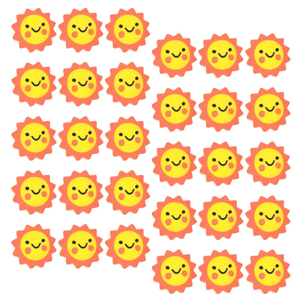 

OHPHCALL Sun Erasers for Kids 50pcs Large Pencil Top Novelty Bulk Mini Eraser Set