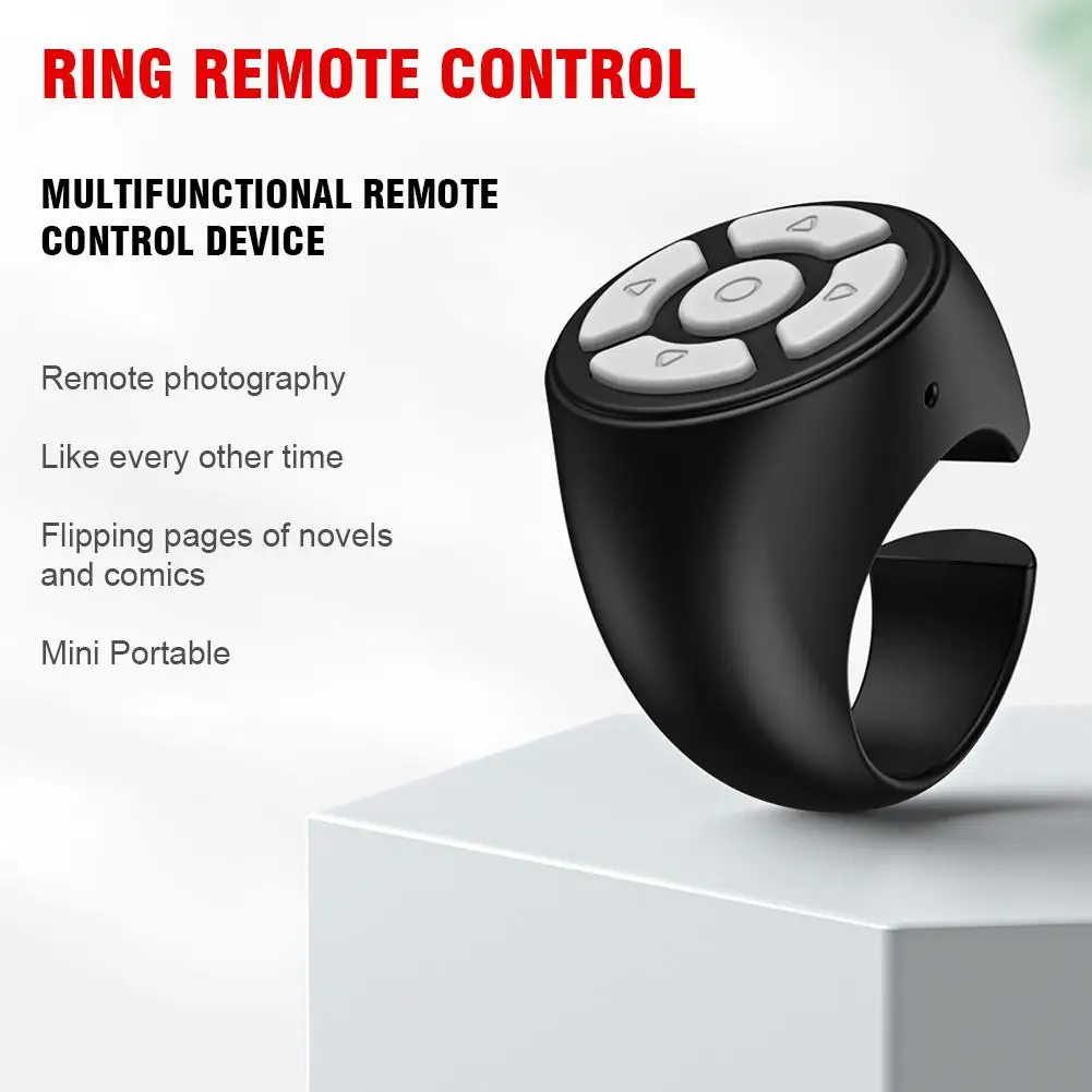 Multi-function BT Remote Control Portable Fingertip Selfie Video Controller Automatic Page Turner Browsing For Phone