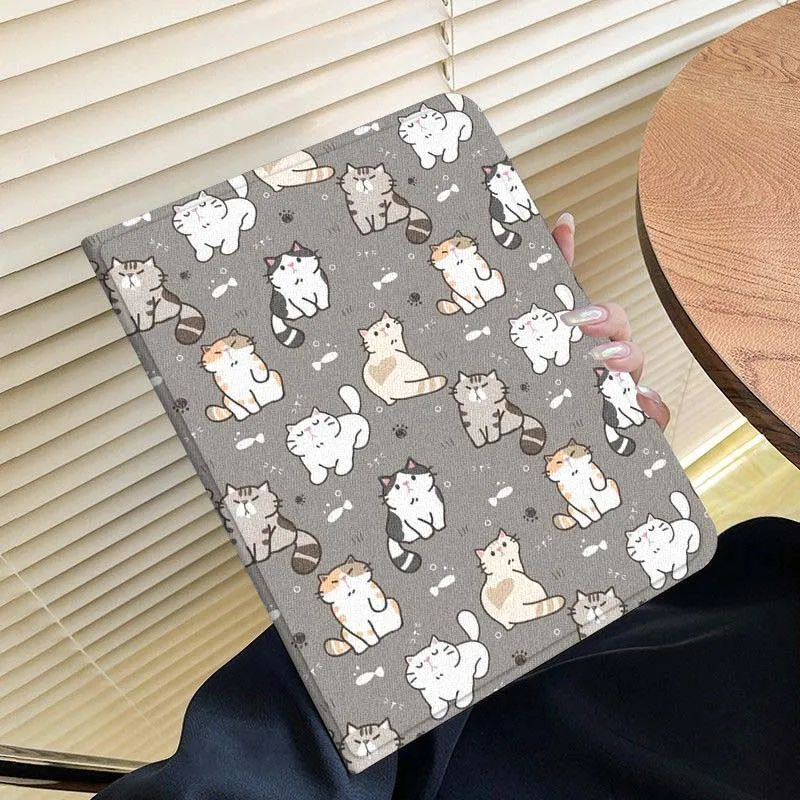 Etui na tablet z motywem kota, uroczy wzór, do iPad Pro Air Mini 2 3 4 5 6 7 7. generacji 8. generacji 9. generacji 10. generacji 11. generacji 10.2 9.7 10.5 10.9 11 13 cali