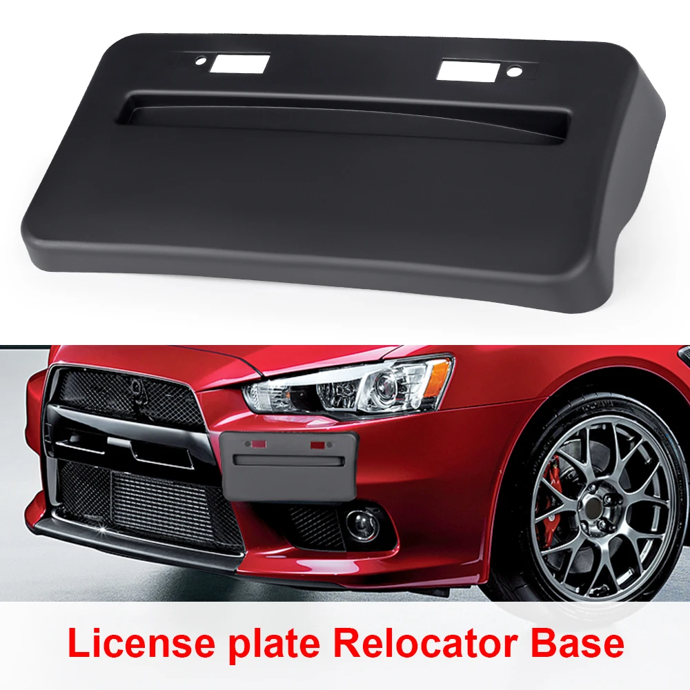 Car Front License Plate Frame Relocator Base Black Holder Bracket For Mitsubishi Lancer GTS EVO X 2008-2018 Car Accessories