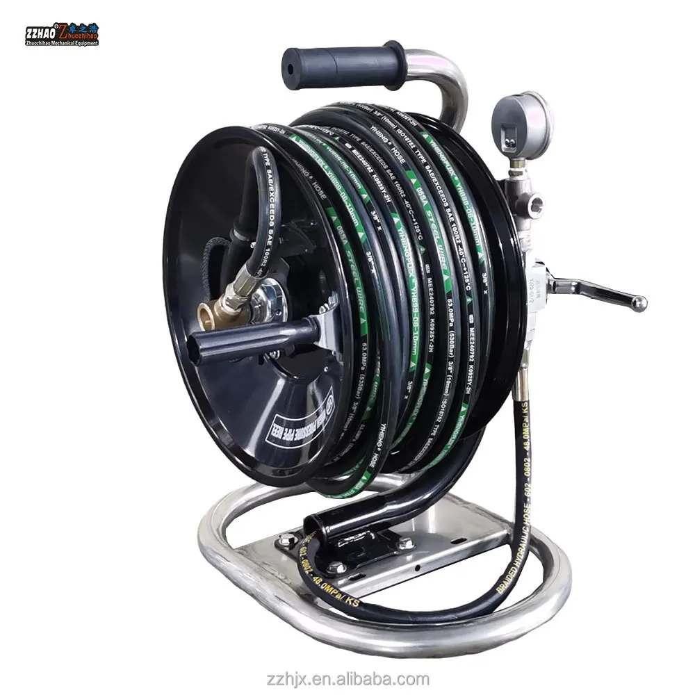 New Stainless Steel Retractable Air Water Fuel Oil High Pressure Garden Hose Reel with 1 Year Warranty Zhejiang 12.34kg