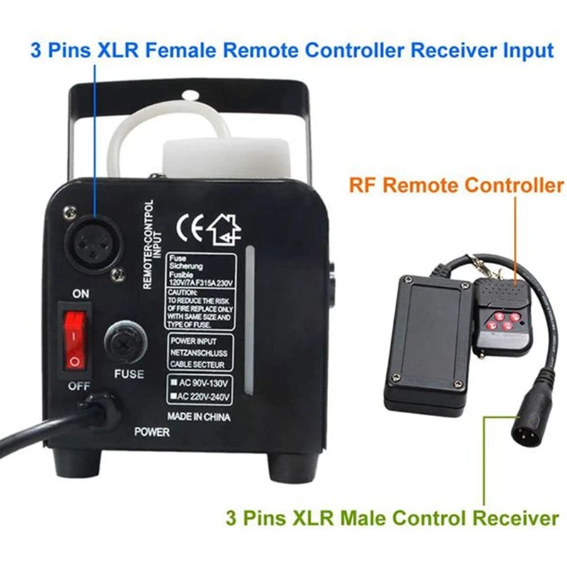 Récepteur de télécommande XLR AC 90-240V, 3 broches, équipement, contrôleur, récepteur, 400W, 500W, 900W, 1500W, machine à brouillard de fumée, 2 pièces