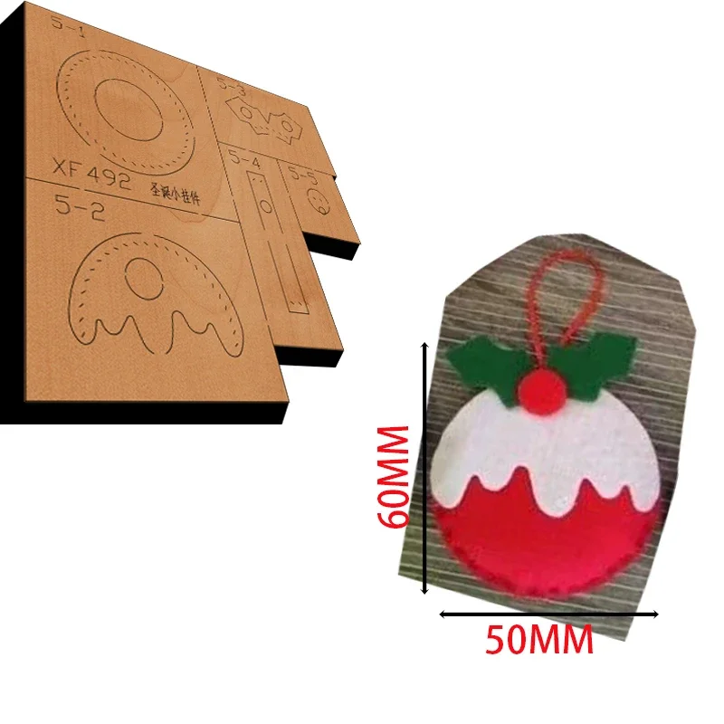 Little Christmas pendant Leather Craft Punch Hand Tool Cut Knife Mould XF492 New Japan Steel Blade Wooden Die leathercraft tools