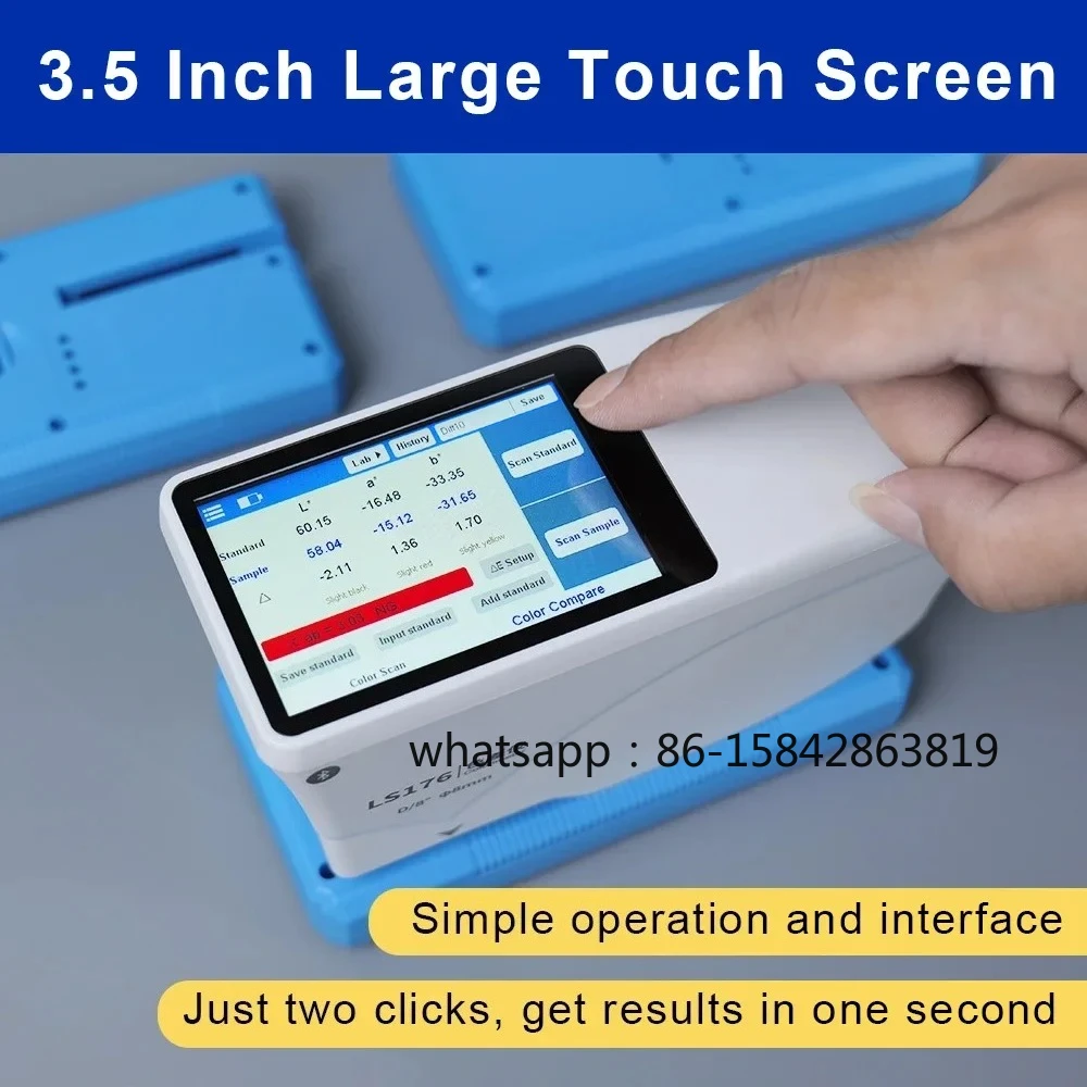LS176 Spectro Colorimeter Spectrophotometers D/8° Whiteness and Yellowness Spectral Reflectance Curves APP Software for Paint