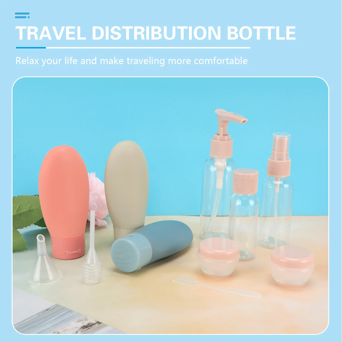 11 stuks multifunctionele reizen draagbare navulflessen lege vloeistofcontainer navulling spray lotion shampoo douchegel buis bottelen