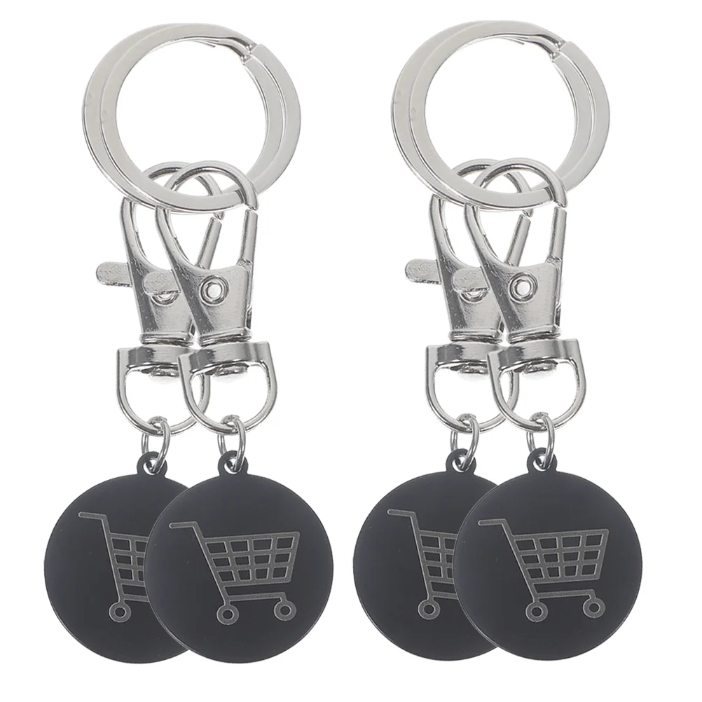 LLavero de Metal para llaves de carro de la compra, soporte para fichas, 4 piezas