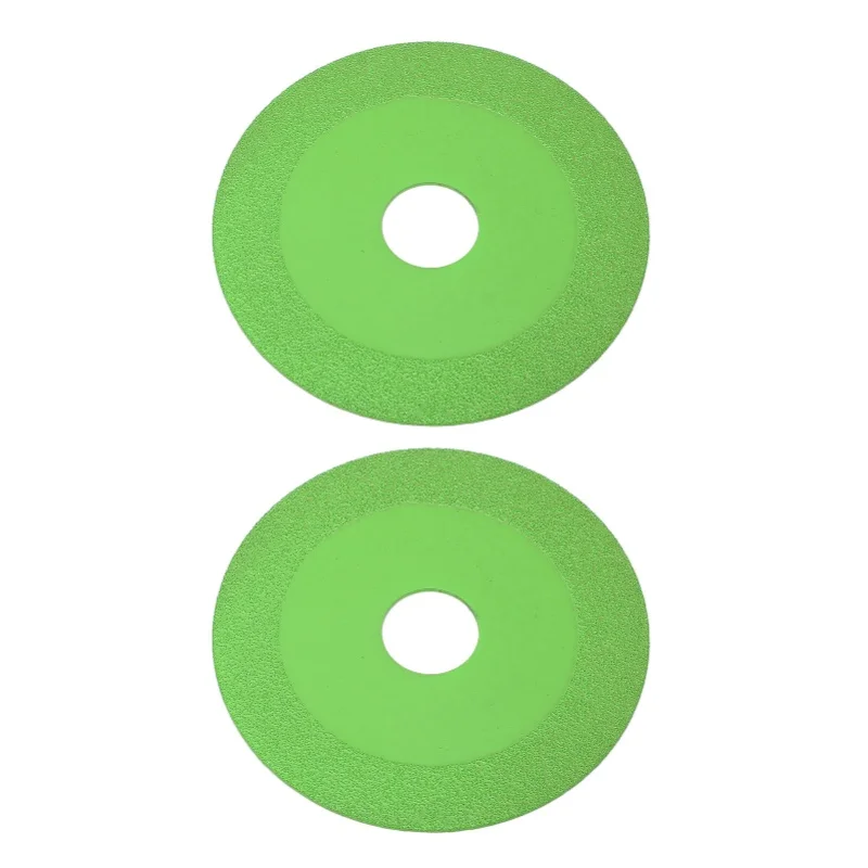 2 Pcs Glass Cutting Disc 22mm ID 100mm OD 15mm Sand Width 1mm Thick Diamond Saw Blade For Tile Crystal Wine Bottle Green