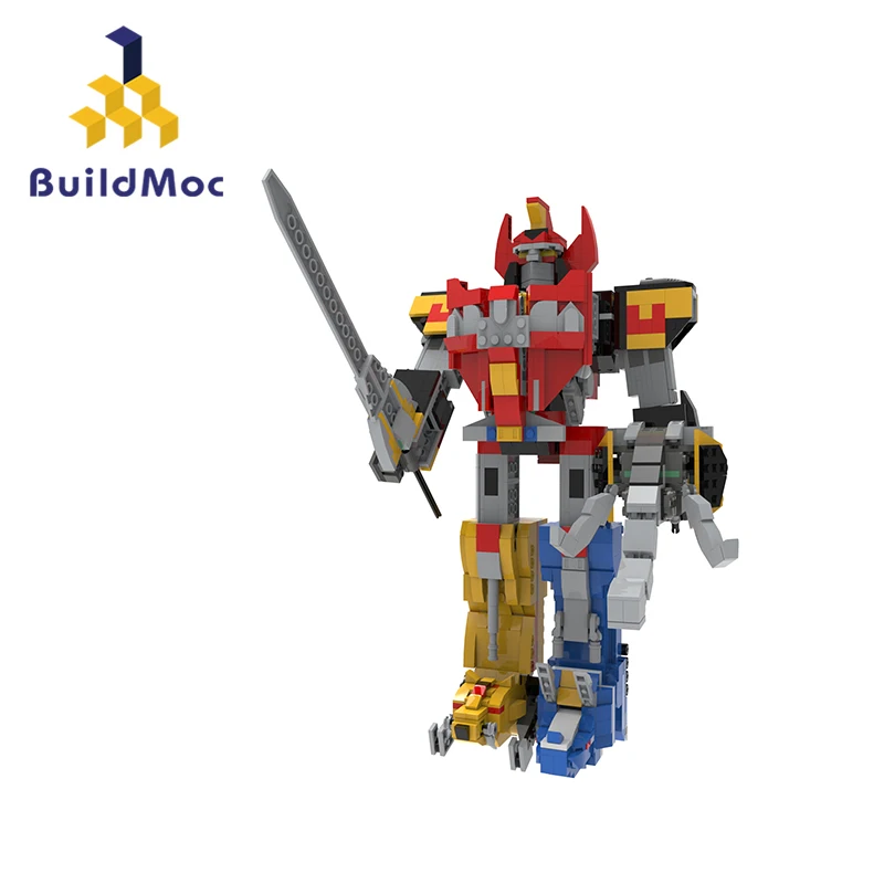 MOC Mecha Transforming Robot Building Blocks Kit Power Megazord Deformation Action Figure Brick Model DIY Kid Toys Best Gift